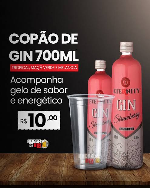 Copão gin 700ml (dose, gelo com sabor e energético)